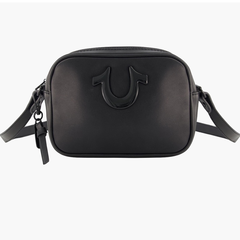 **NEVER WORN** True Religion Black Horseshoe Camera Crossbody Bag